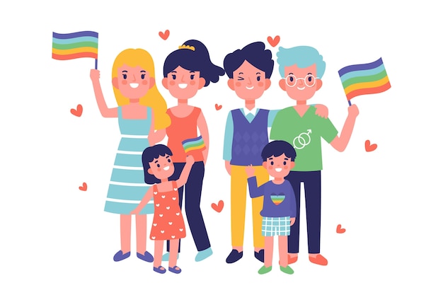 Vector gratuito pack de personas celebrando el orgullo