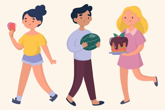 Pack de personas con comida