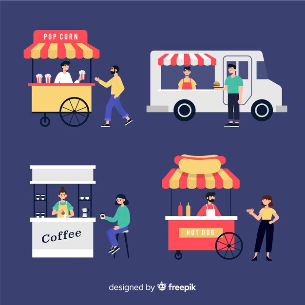 Pack de personas en una feria nocturna