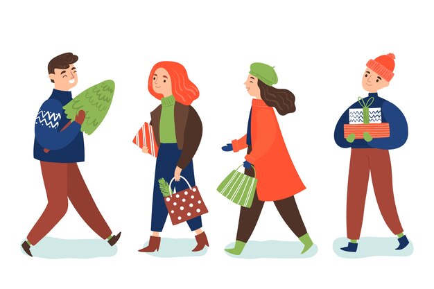 Pack de personas con regalos