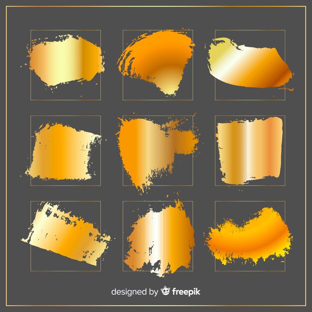 Pack pinceladas doradas brillantes
