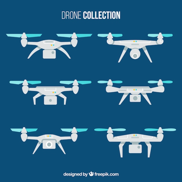 Vector gratuito pack plano de drones