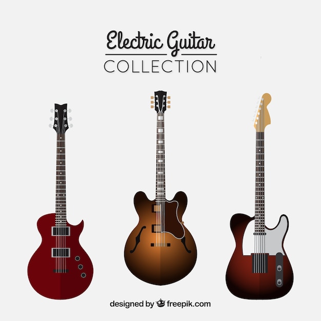 Pack plano de tres guitarras eléctricas
