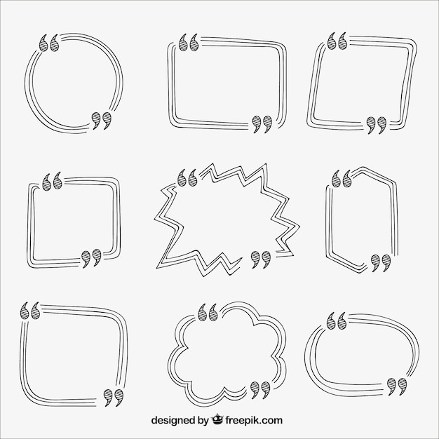 Pack de plantillas dibujadas a mano para escribir mensajes