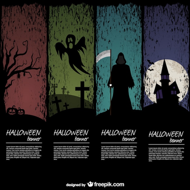 Vector gratuito pack de plantillas de halloween