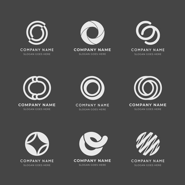 Pack de plantillas de logo plano o