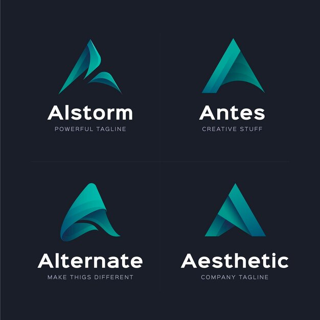 Pack de plantillas de logotipo degradado a