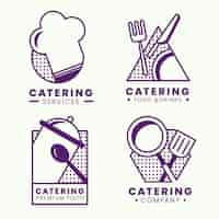 Vector gratuito pack de plantillas de logotipos de catering plano