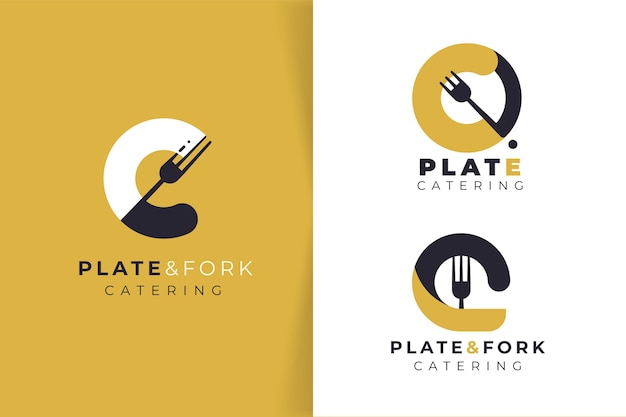 Vector gratuito pack de plantillas de logotipos de catering plano