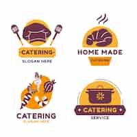 Vector gratuito pack de plantillas de logotipos de catering plano
