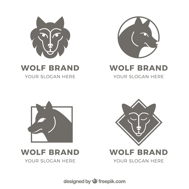 Pack de plantillas de logotipos de lobos 