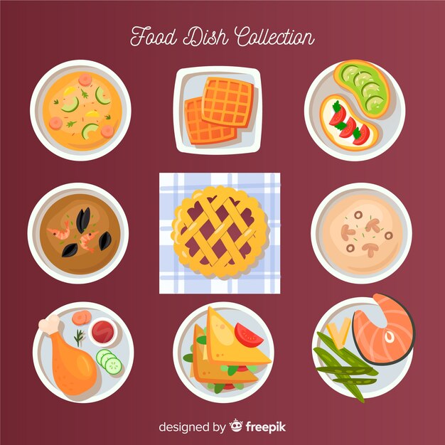 Pack platos de comida dibujos animados