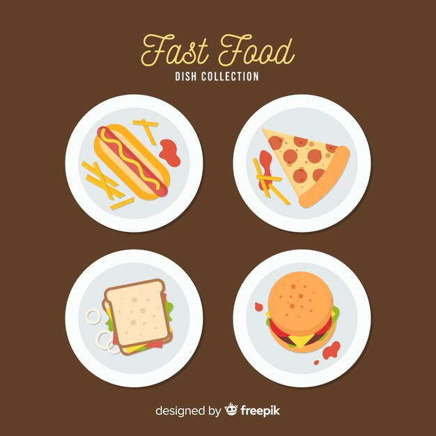 Pack platos comida plano