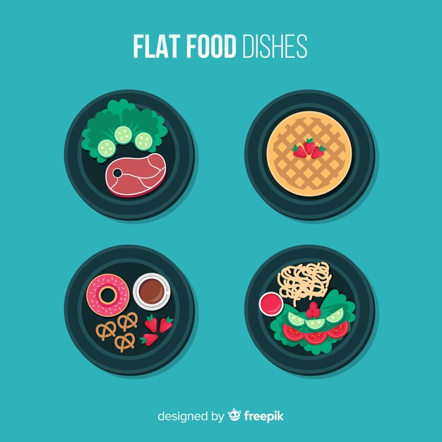 Pack platos de comida planos