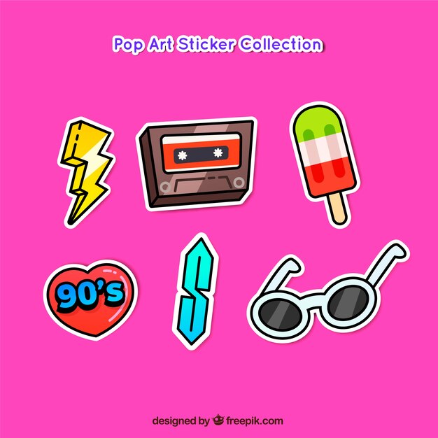 Pack pop art de pegatinas divertidas