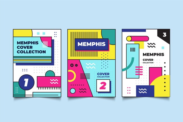Pack de portadas memphis design