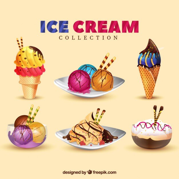 Pack de postres deliciosos y helados