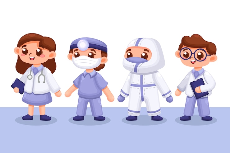 Vector gratuito pack de profesionales de la salud