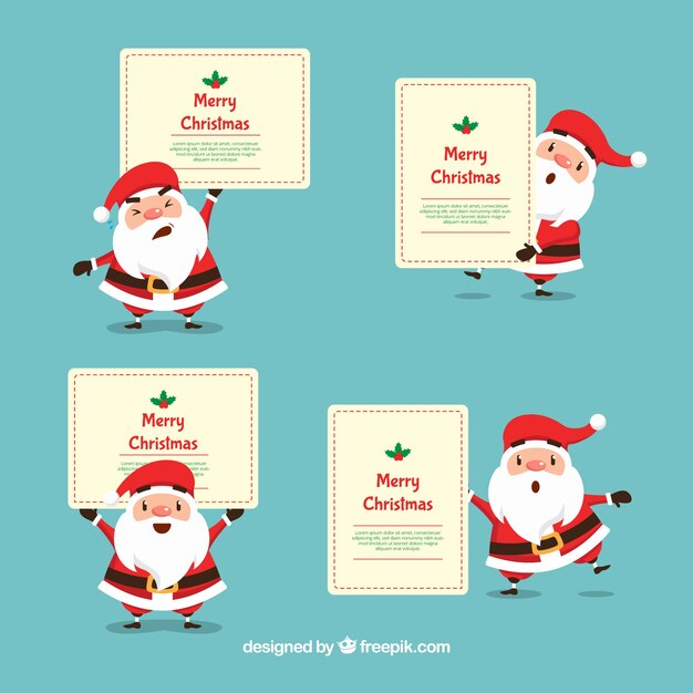 Pack de santa claus con felicitación