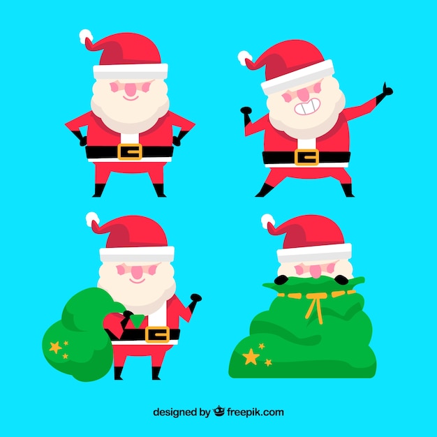 Vector gratuito pack de santa claus moderno