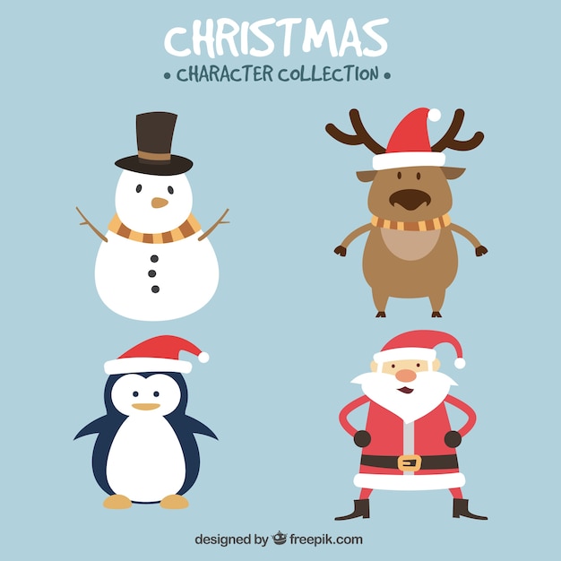 Pack de santa claus con simpáticos amigos 