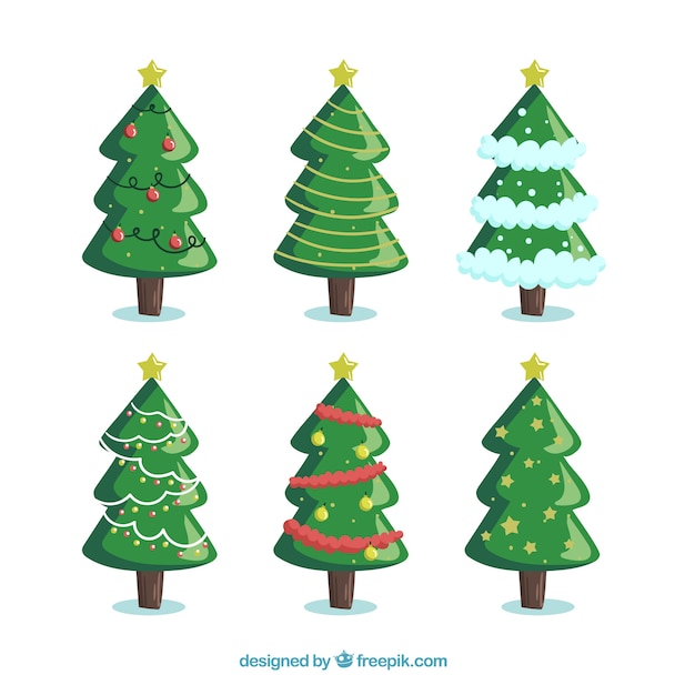 Pack de seis árboles de navidad 