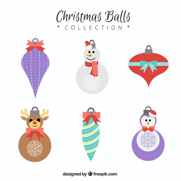 Pack de seis bolas decorativas de navidad