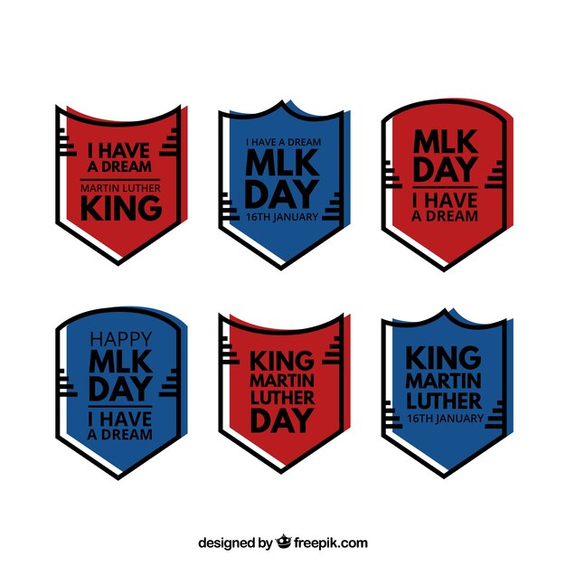 Pack de seis insignias para el día de martin luther king