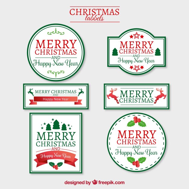 Pack de seis insignias navideñas 