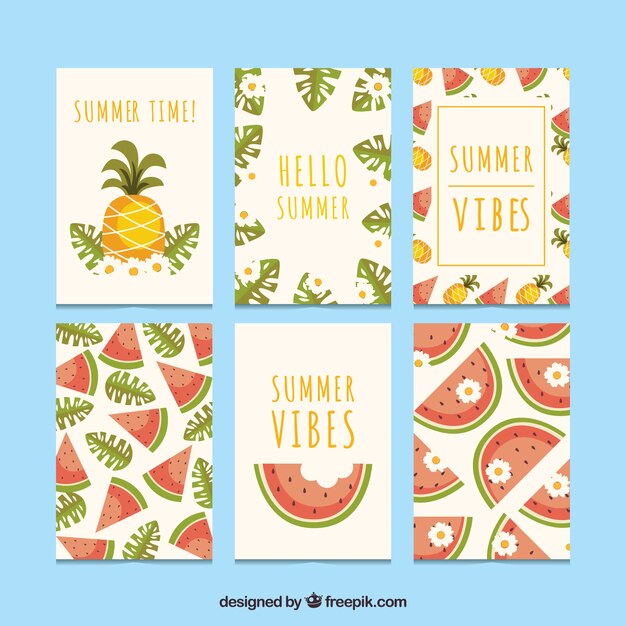 Pack de seis tarjetas de verano