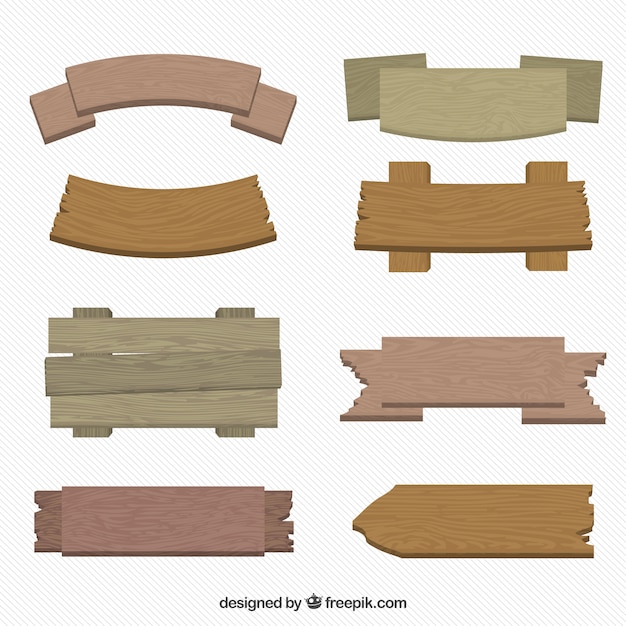 Vector gratuito pack de señales de madera