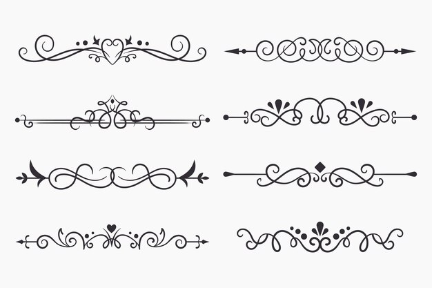 Pack de separadores ornamentales caligráficos