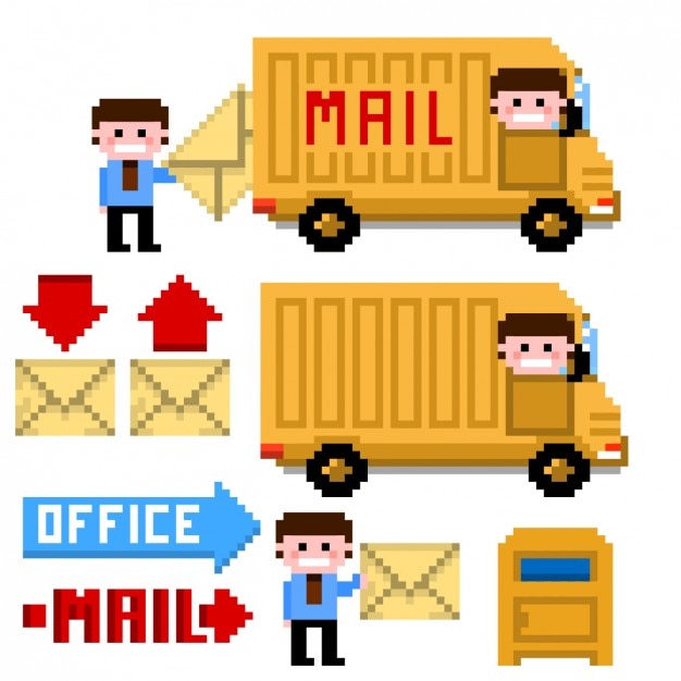 Pack de servicio de correo pixelado
