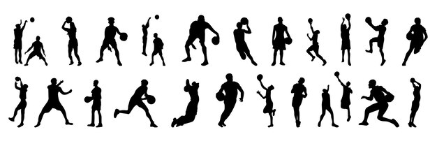 Pack de siluetas de baloncesto de siluetas deportivas