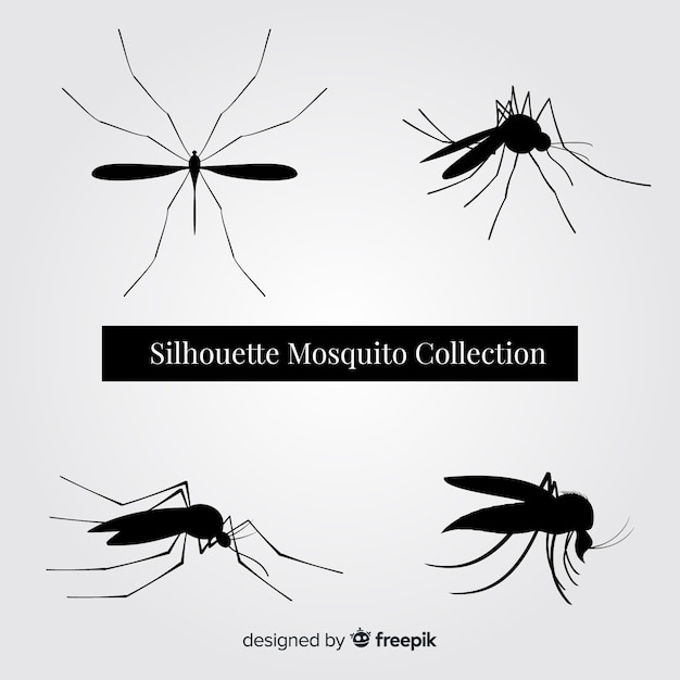 Vector gratuito pack de siluetas de mosquitos