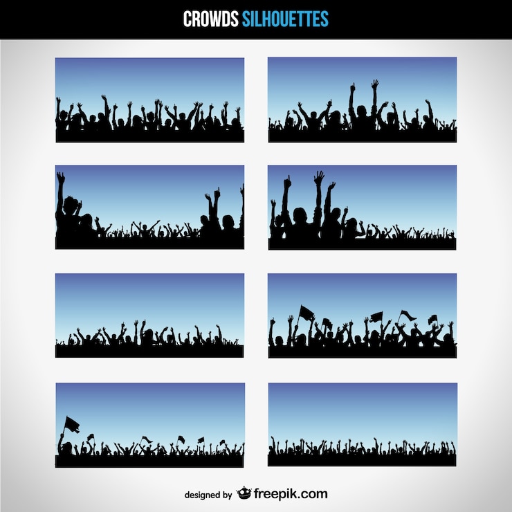 Vector gratuito pack de siluetas de multitud de personas