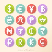 Vector gratuito pack de símbolos de monedas