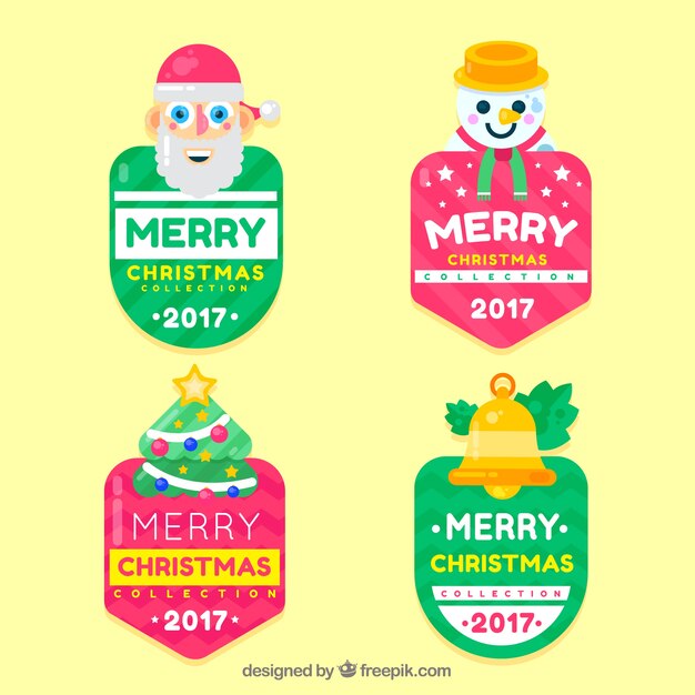 Pack de simpáticas pegatinas de navidad 