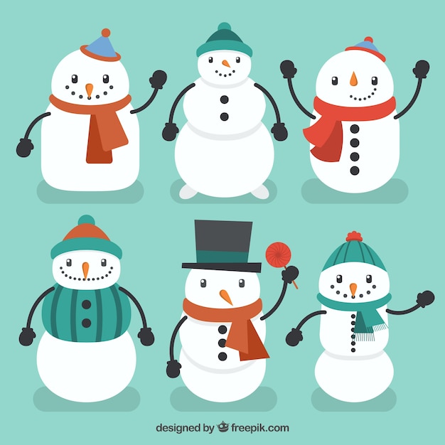 Pack de simpáticos muñecos de nieve 