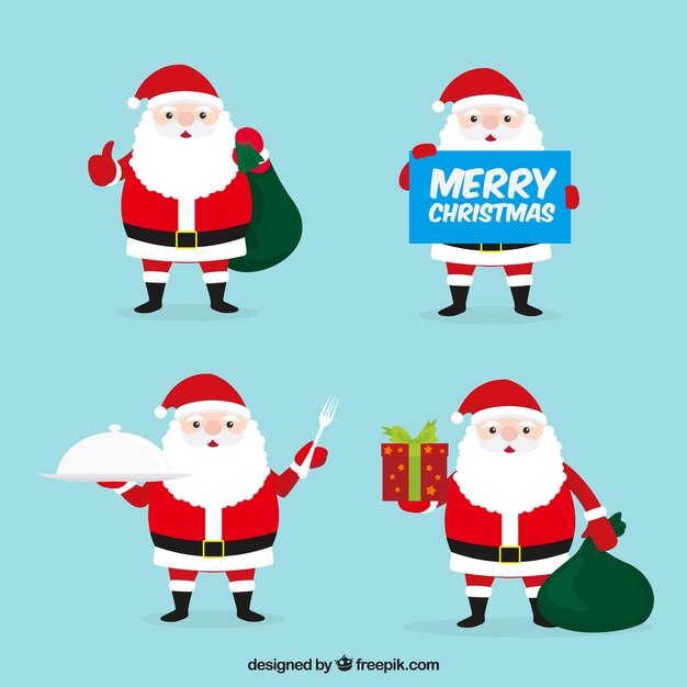 Pack de simpáticos santa claus 