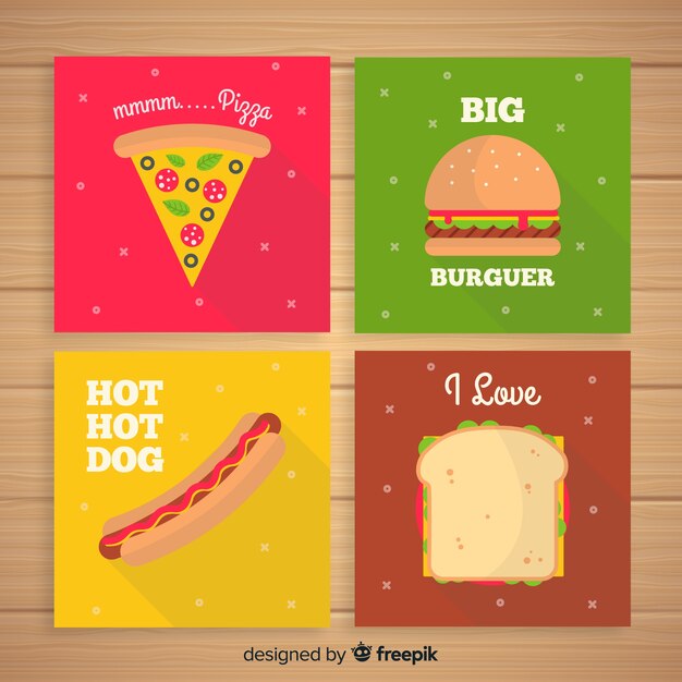 Pack tarjetas comida basura