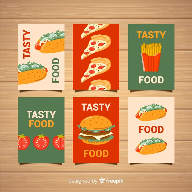 Pack tarjetas comida rápida