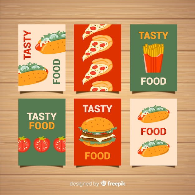 Pack tarjetas comida rápida