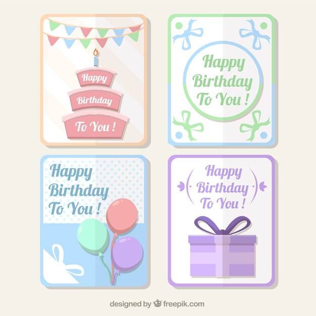 Pack de tarjetas de cumpleaños de pastel 