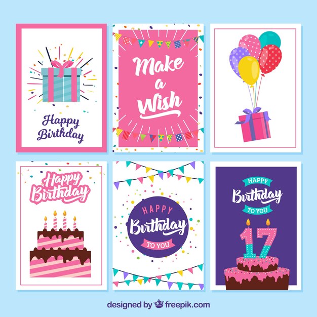 Pack de tarjetas de cumpleaños 