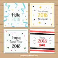 Vector gratuito pack de tarjetas de fiesta de año nuevo