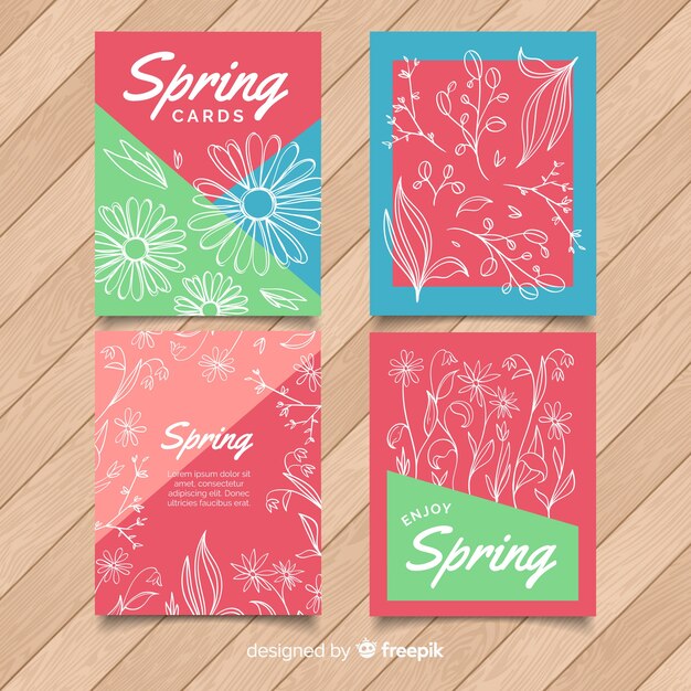 Pack tarjetas florales primavera