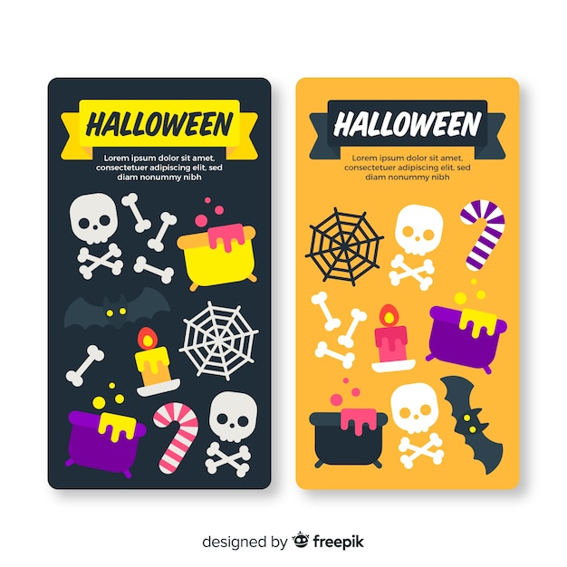 Vector gratuito pack de tarjetas de halloween