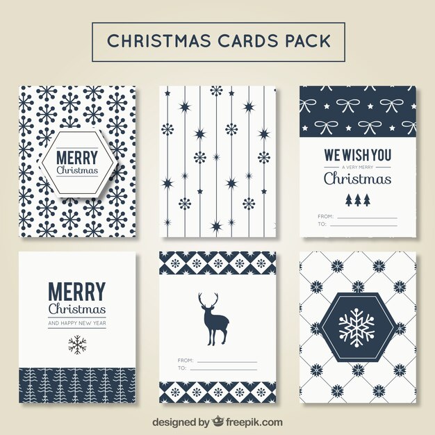 Pack de tarjetas navideñas modernas