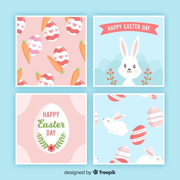 Pack tarjetas pascua colores pastel